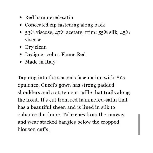 Gucci hammered matt enver satin maxi dress flame black IT42 - Picture 6 of 14